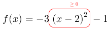 F(x)=-3redovalboxgeq0((x-2)^2)-1.png
