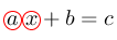 Linarrow(redcirc(a)redcirc(x)+b=c).png